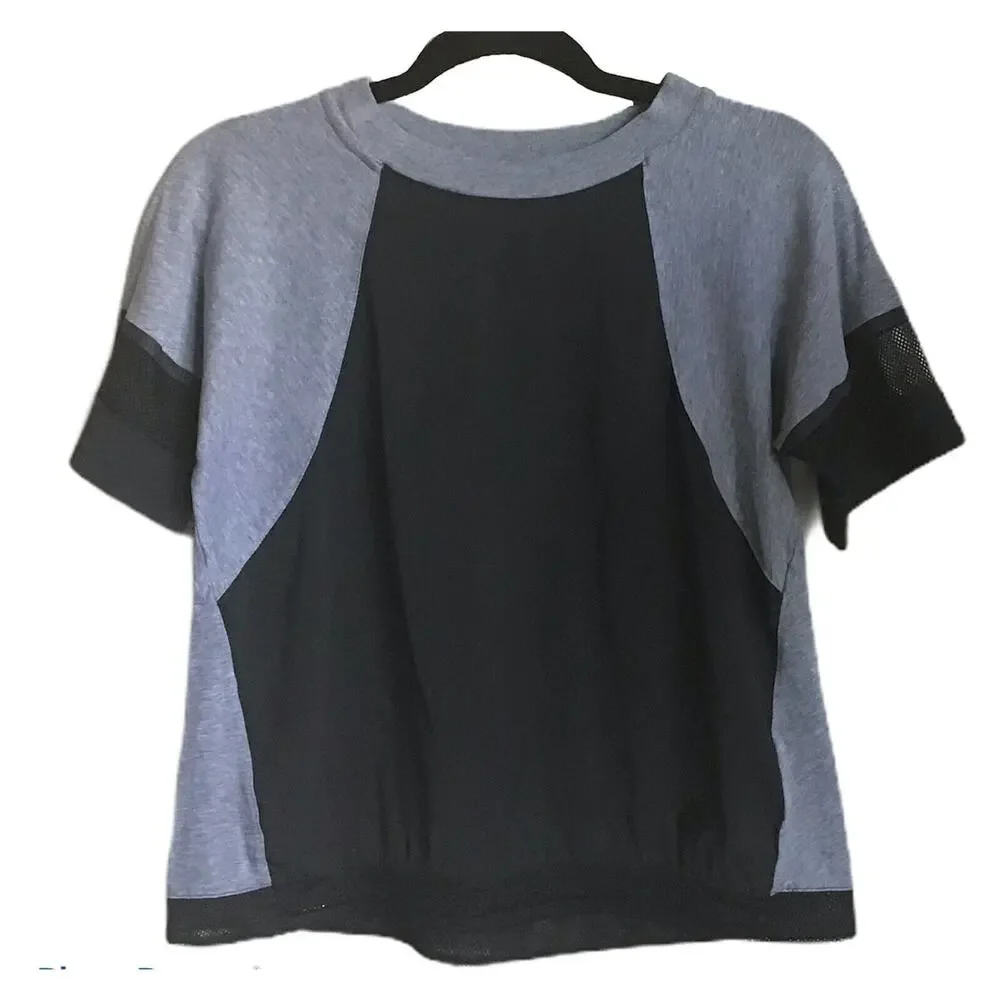 Nike Women's Size XS Bonded Mesh Jersey Tee (Black/ Carbon Heather/ Black) - Picture 2 of 10